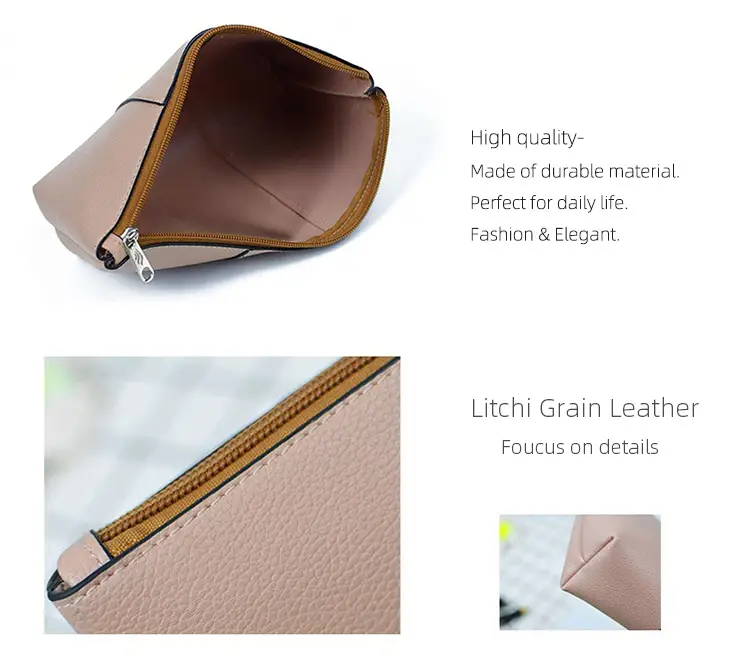 Premium vegan leather texture close up for cosmetic bag